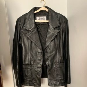 Black leather jacket
